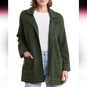 Thread & Supply Open Front Cardigan Coat Green